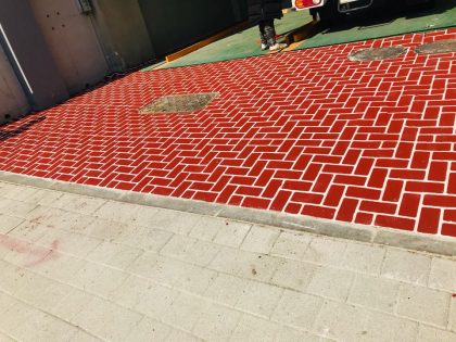 <빌라주차장>미끄럼방지 페인트 바닥재 스텐실 문양 작업